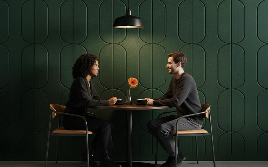 Control noise in busy dining and lounge spaces.